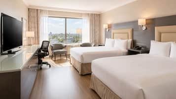 Deluxe Room, 2 Queen Beds | In-room safe, desk, laptop workspace, blackout drapes
