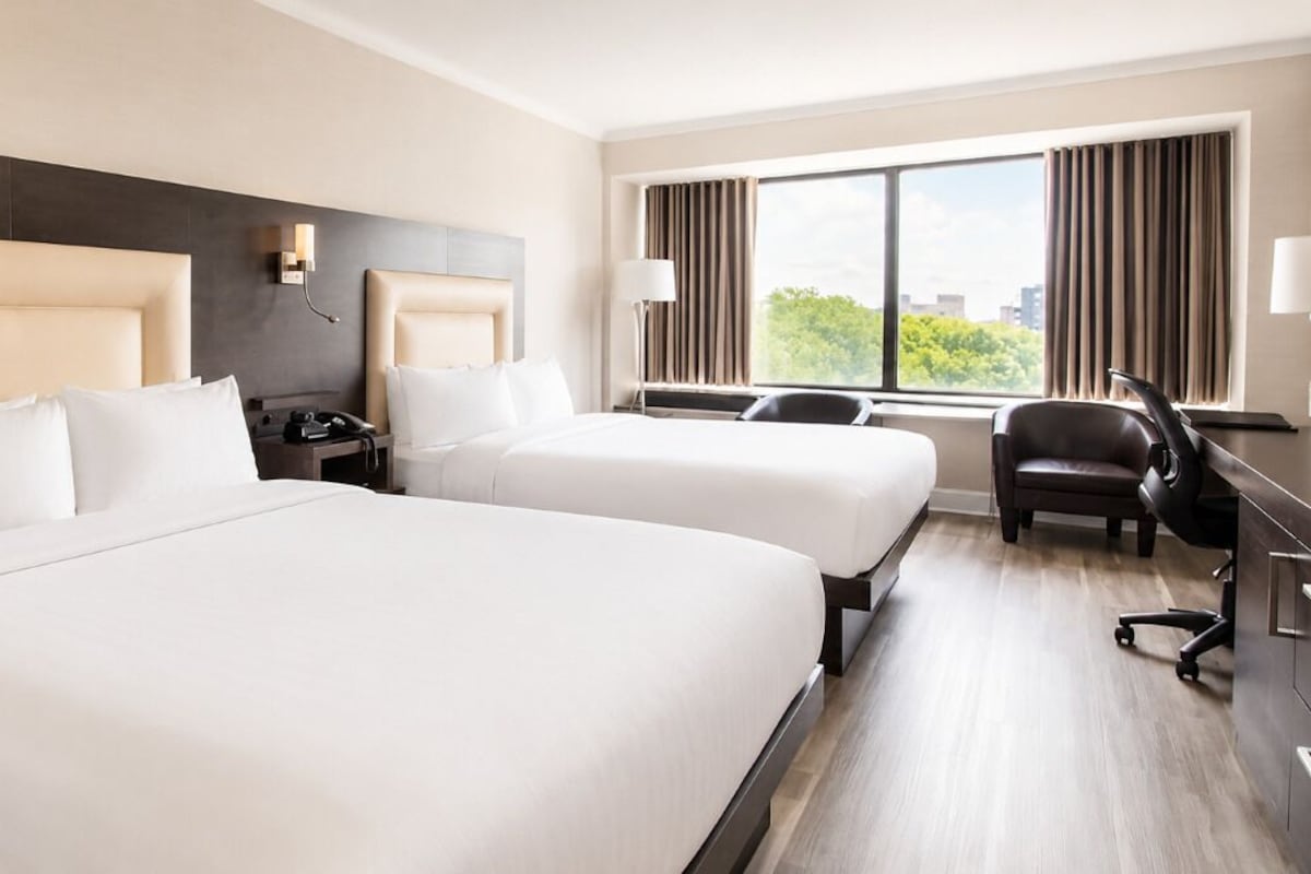 Standard Room, 2 Queen Beds | In-room safe, desk, laptop workspace, blackout curtains