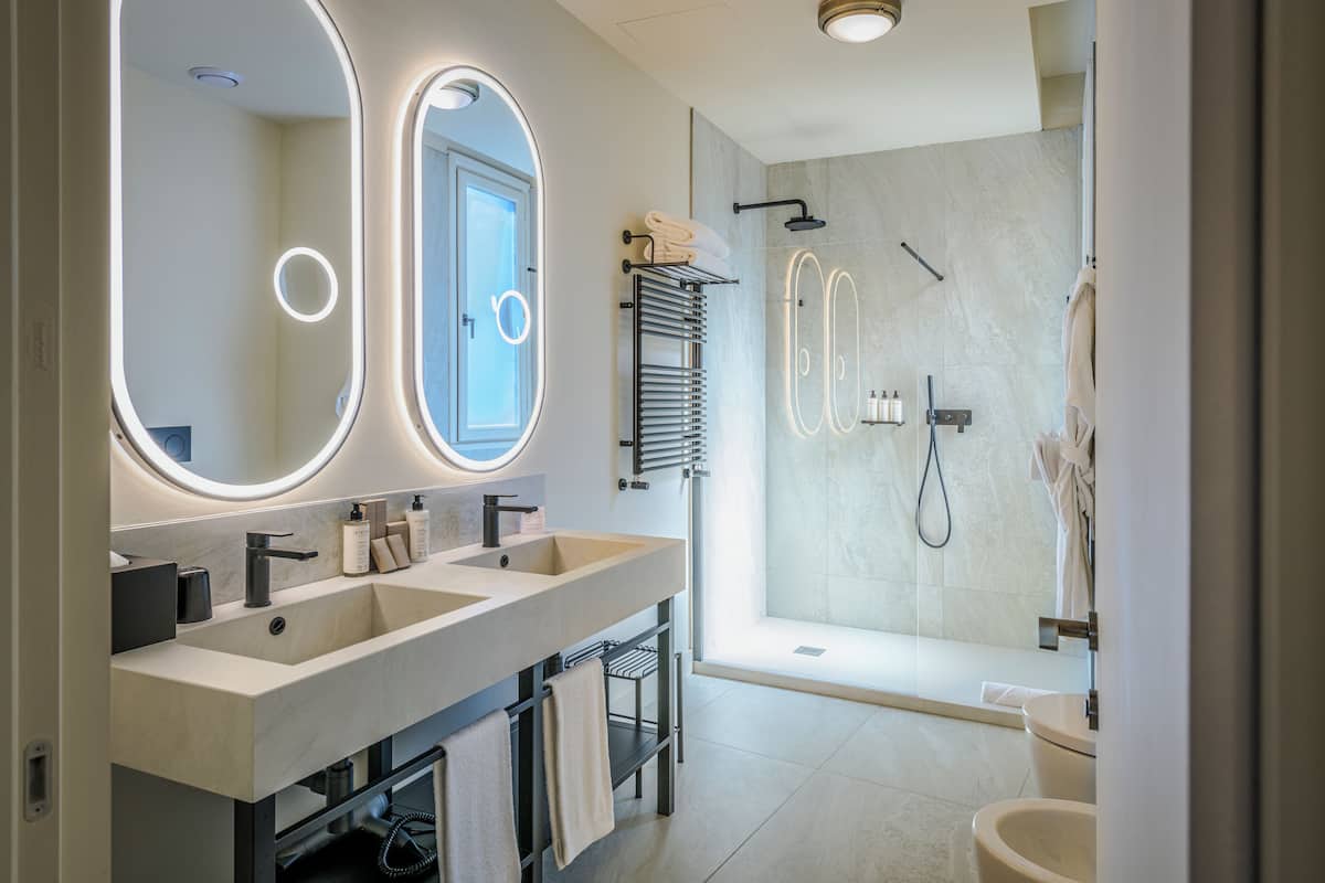 free toiletries, hair dryer, bathrobes, slippers