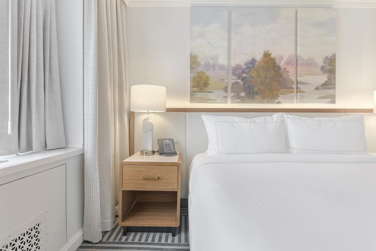In-room safe, desk, laptop workspace, blackout drapes