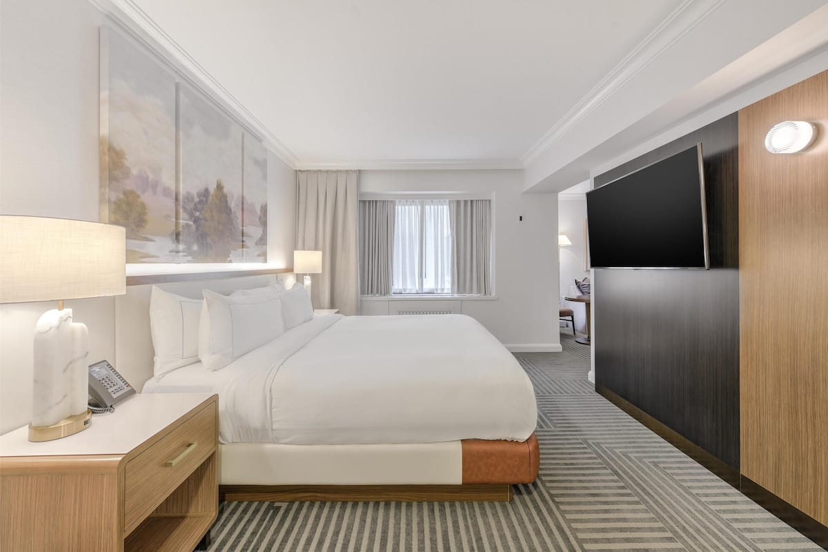In-room safe, desk, laptop workspace, blackout drapes