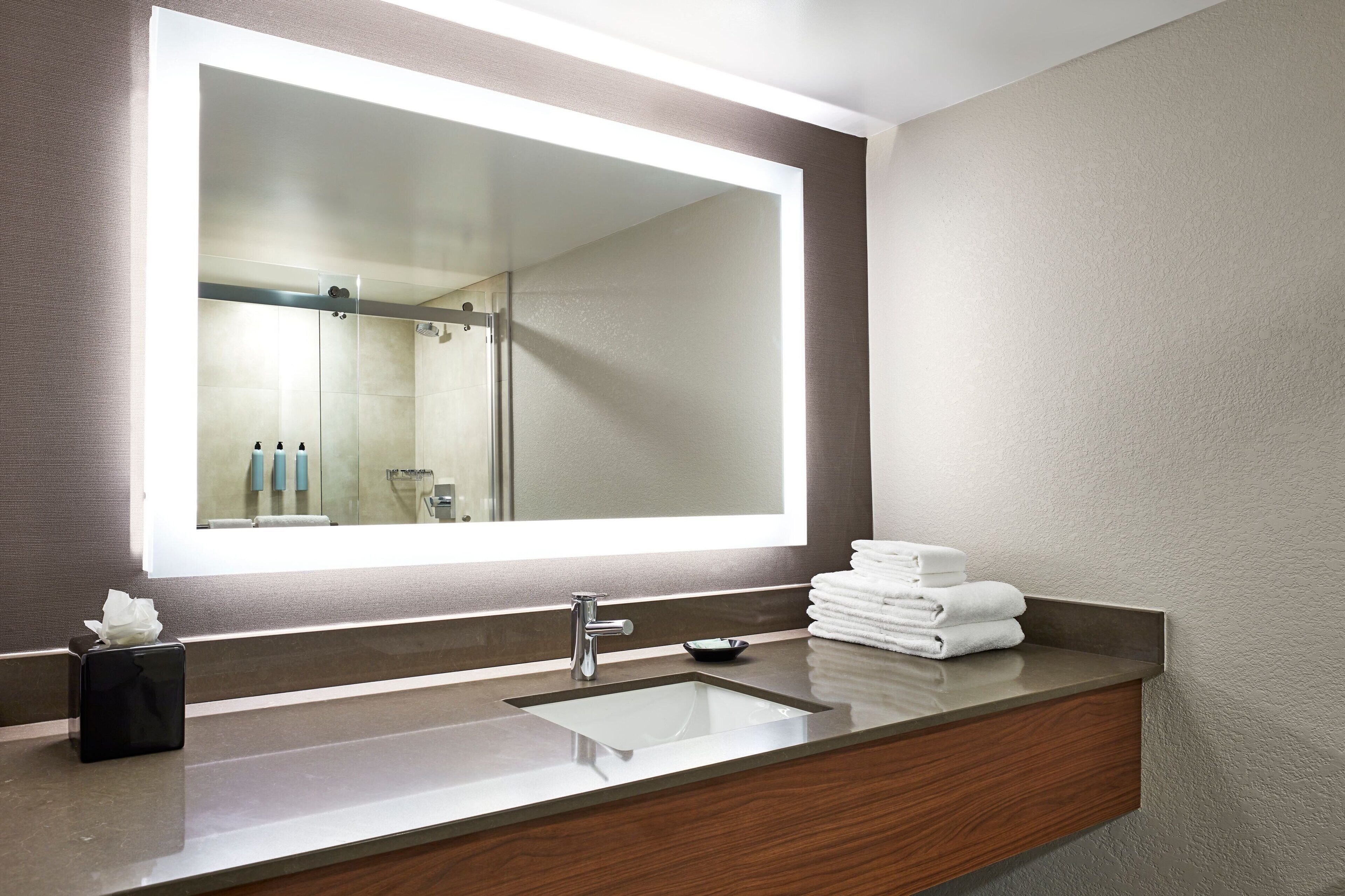 free toiletries, hair dryer, towels