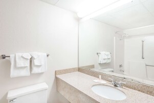 Free toiletries, hair dryer, towels