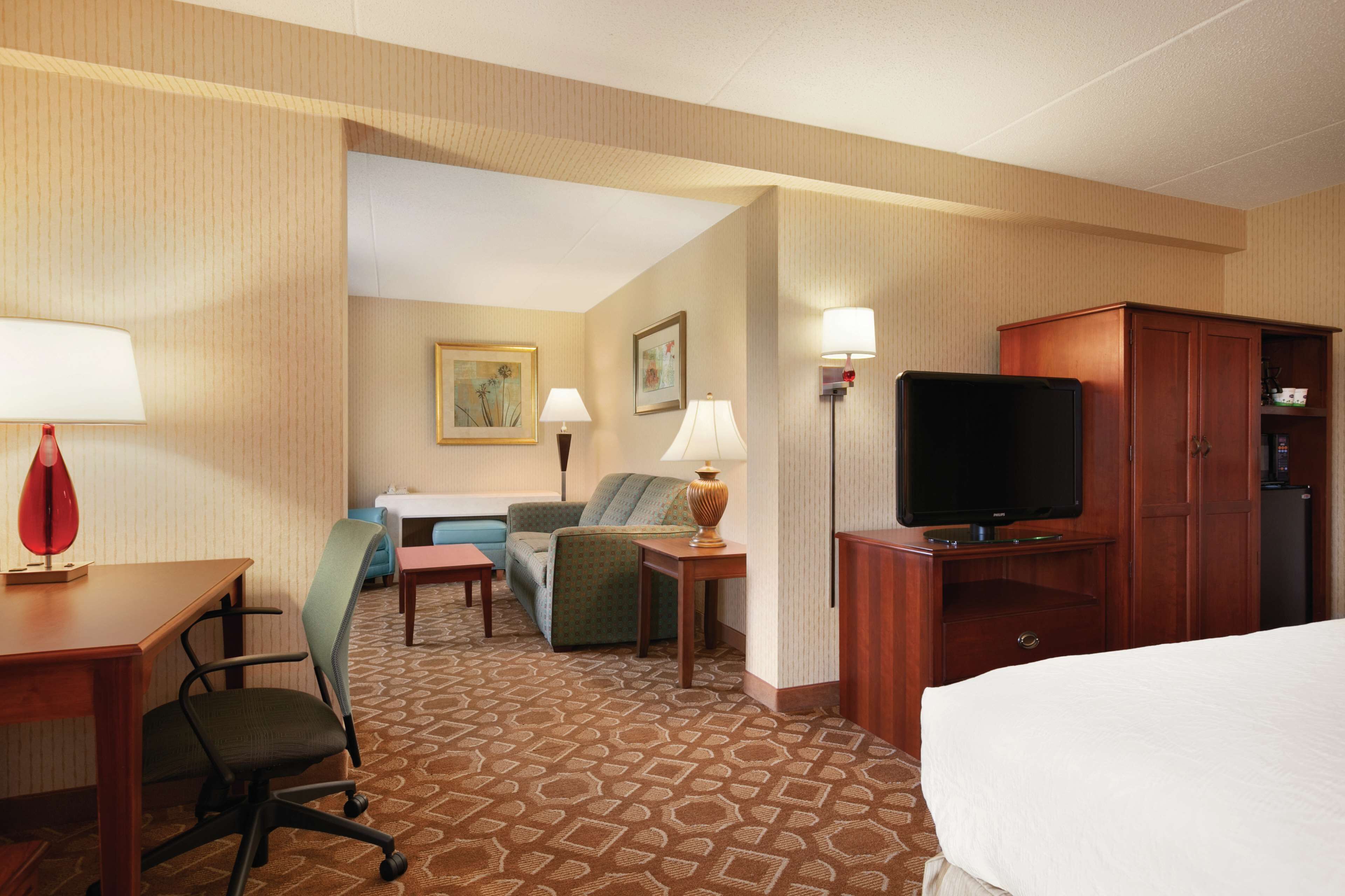 suite, 1 king bed, non smoking | living area | 27-inch led tv with premium tv channels, tv