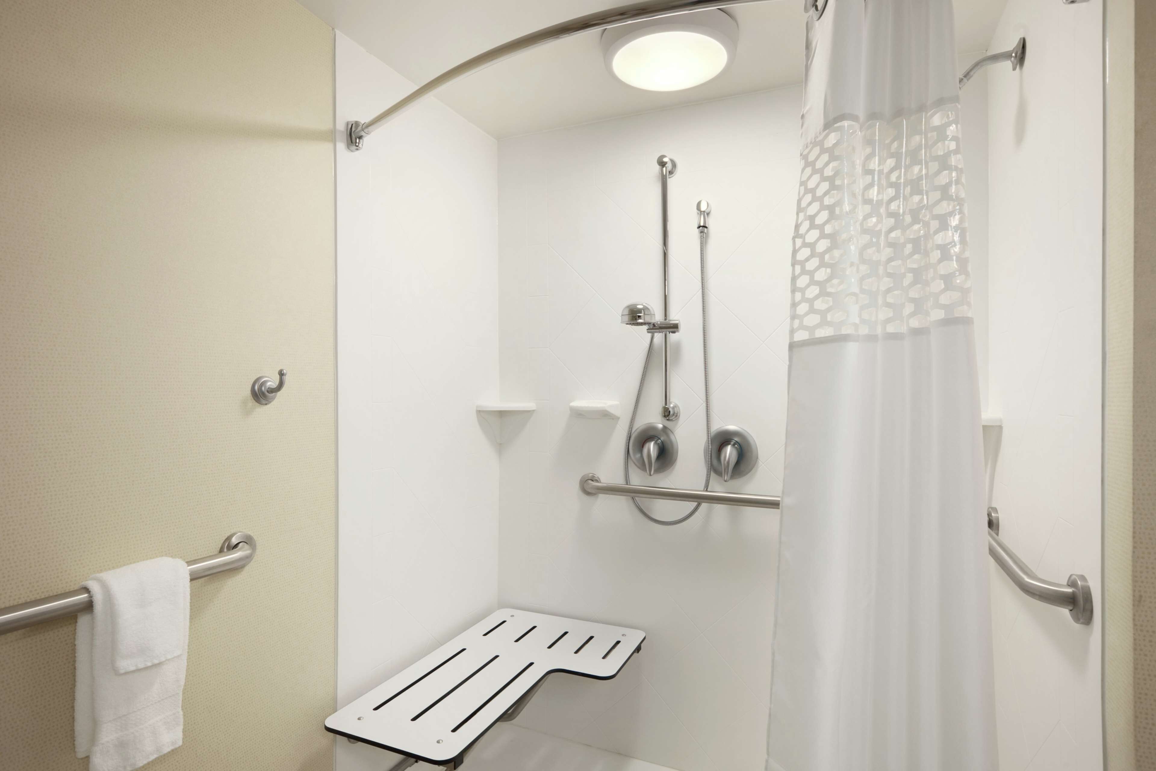 room, 1 queen bed, accessible, non smoking | bathroom shower