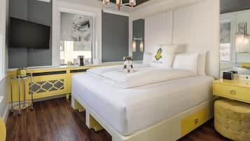 Premium bedding, down duvets, pillow-top beds, desk