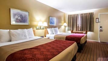 Desk, laptop workspace, free WiFi, bed sheets