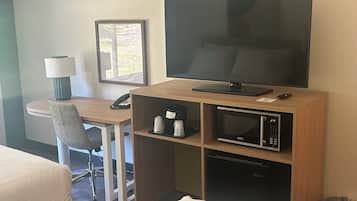 40-inch flat-screen TV with cable channels, TV