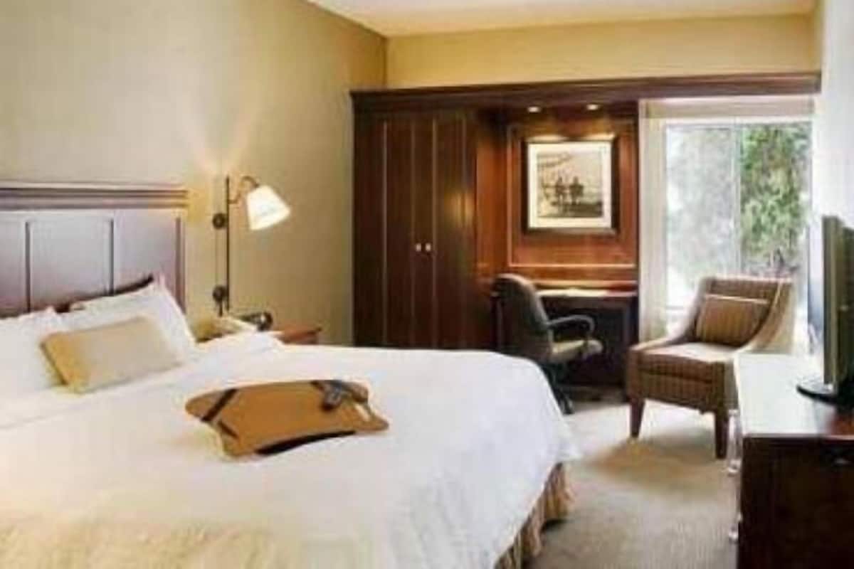 Premium bedding, desk, blackout drapes, iron/ironing board