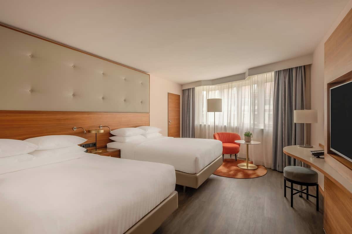 Deluxe Room, 2 Double Beds | Premium bedding, minibar, in-room safe, desk