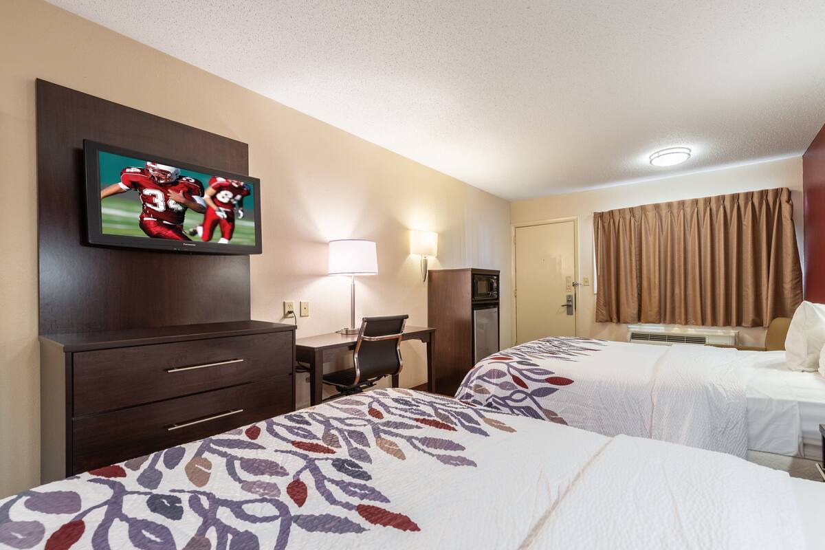 Deluxe Room, 2 Double Beds (Smoke Free) | In-room safe, desk, blackout curtains, free cots/infant beds