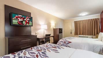 Deluxe Room, 2 Double Beds (Smoke Free) | In-room safe, desk, blackout drapes, free cribs/infant beds