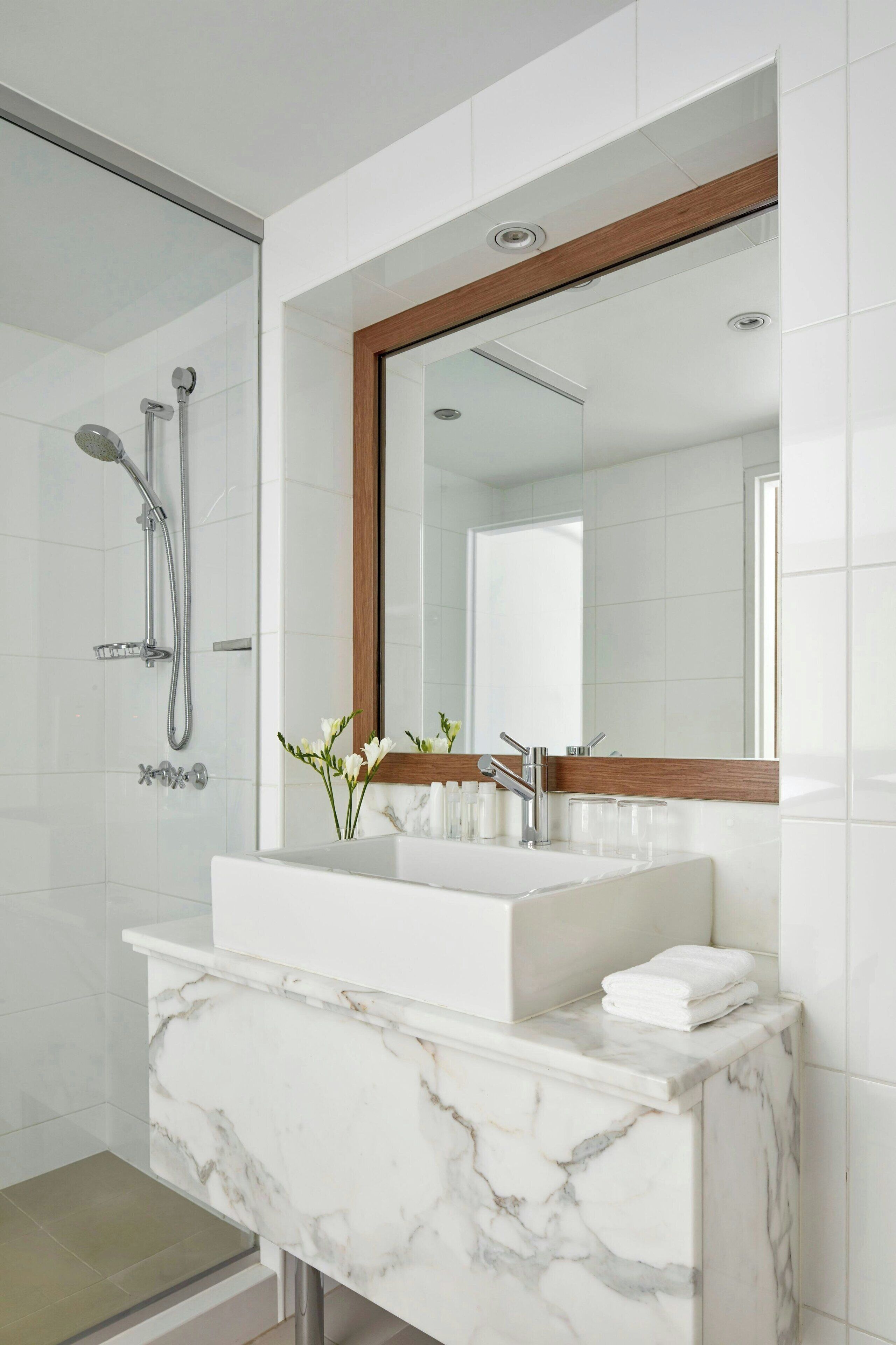 shower, free toiletries, hair dryer, bathrobes