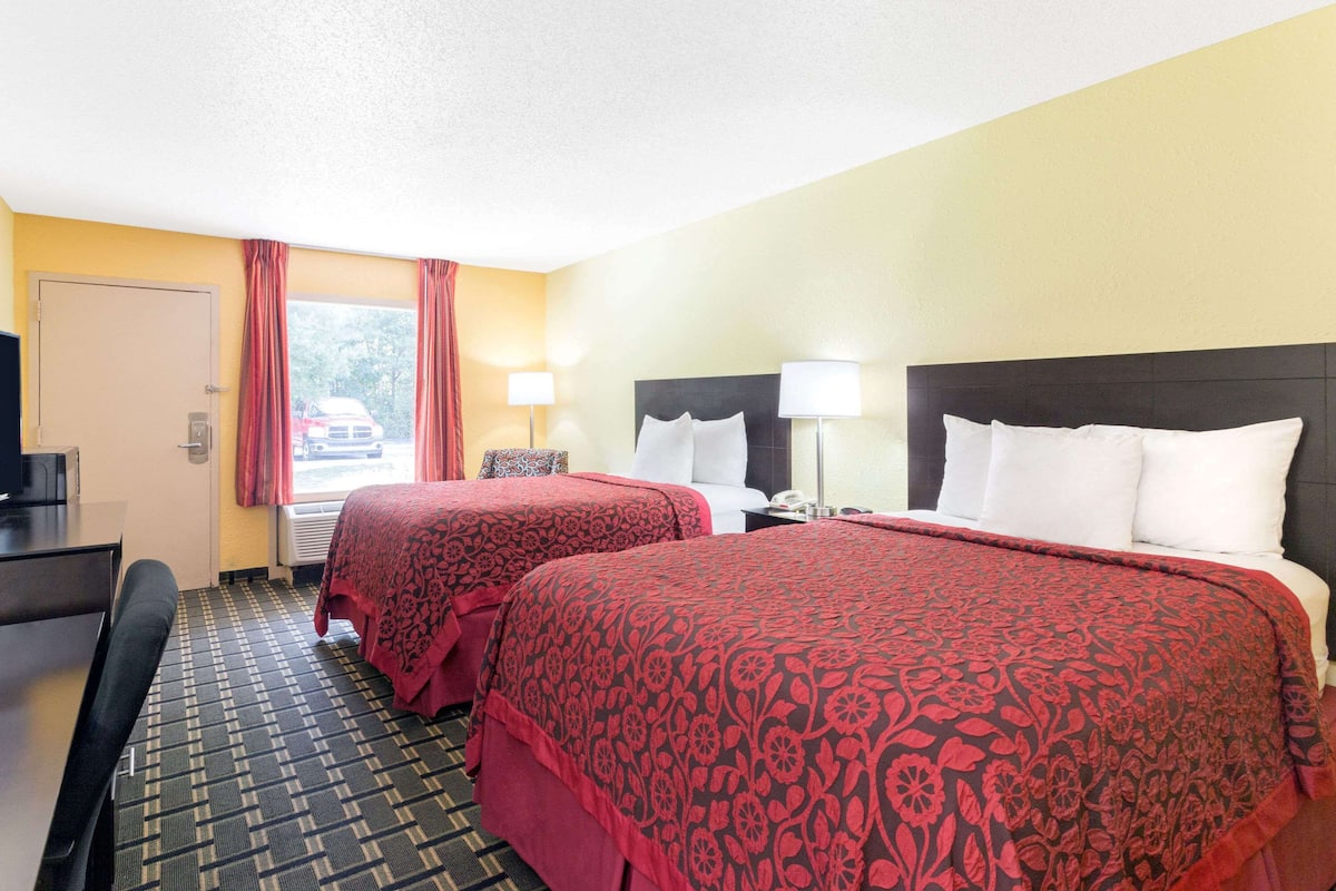 Double Room, 2 Double Beds | In-room safe, desk, iron/ironing board, free cots/infant beds