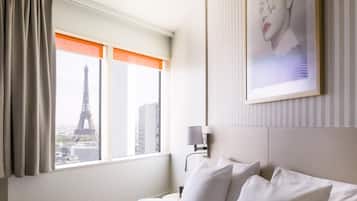 Departamento, 1 habitación, torre (Eiffel Tower View) | Ropa de cama de alta calidad y caja de seguridad en la habitación
