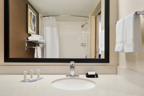 Free toiletries, hair dryer, towels