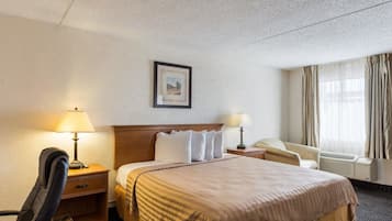 Een bureau, een strijkplank/strijkijzer, gratis wifi