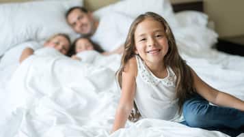 Egyptian cotton sheets, premium bedding, down duvets, pillow-top beds