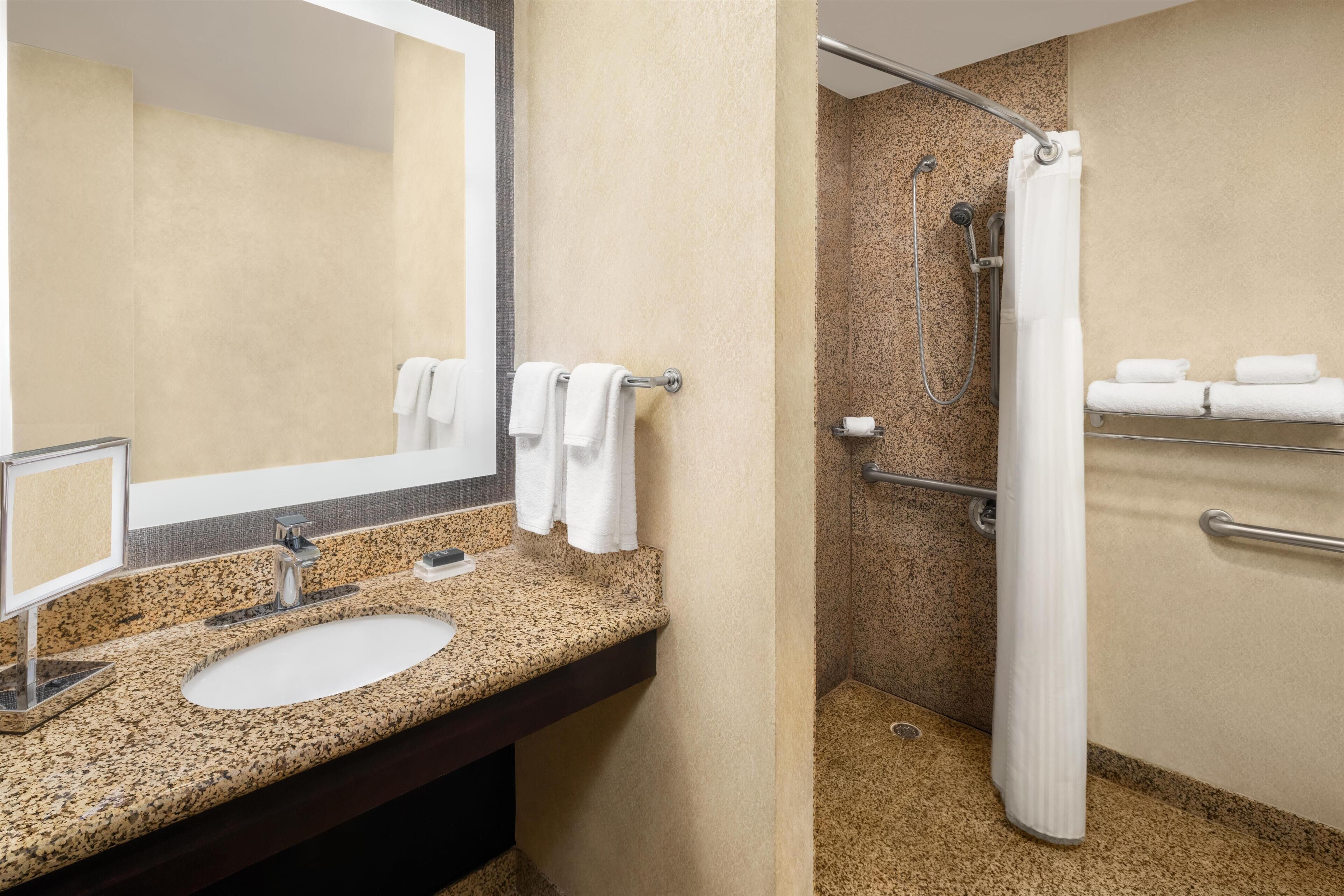 Camera, 1 letto king, accessibile ai disabili (Mobility & Hearing, Roll-in Shower) | Doccia