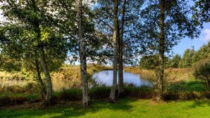 A natural landscape with a pond, trees, and grassy areas. - Shilo Inn Suites Warrenton (Warrenton)