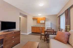 Desk, blackout curtains, soundproofing, iron/ironing board