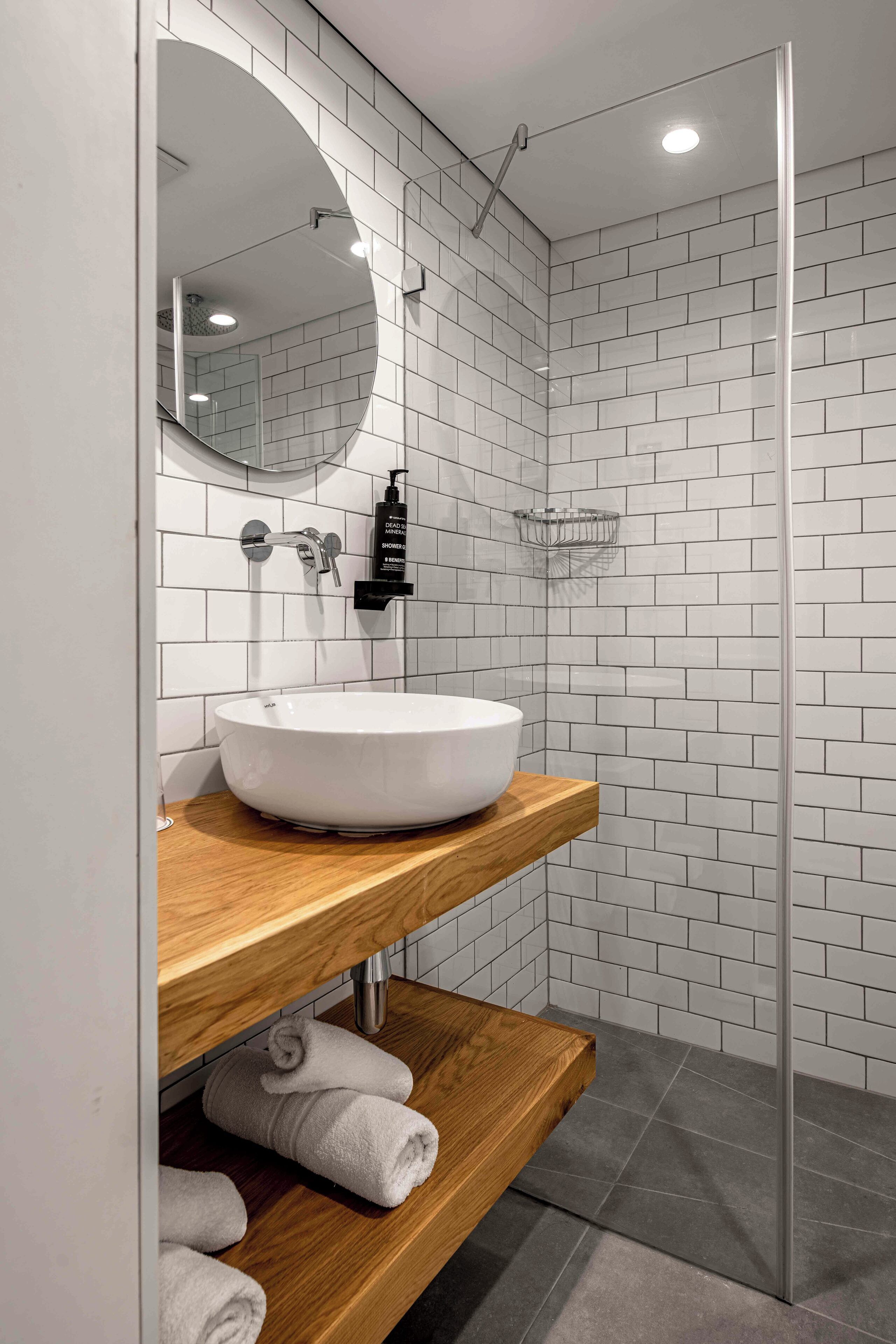 shower, free toiletries, hair dryer, bathrobes