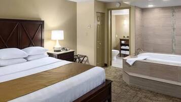 Suite, 1 King Bed, Non Smoking, Jetted Tub | Down comforters, in-room safe, desk, laptop workspace