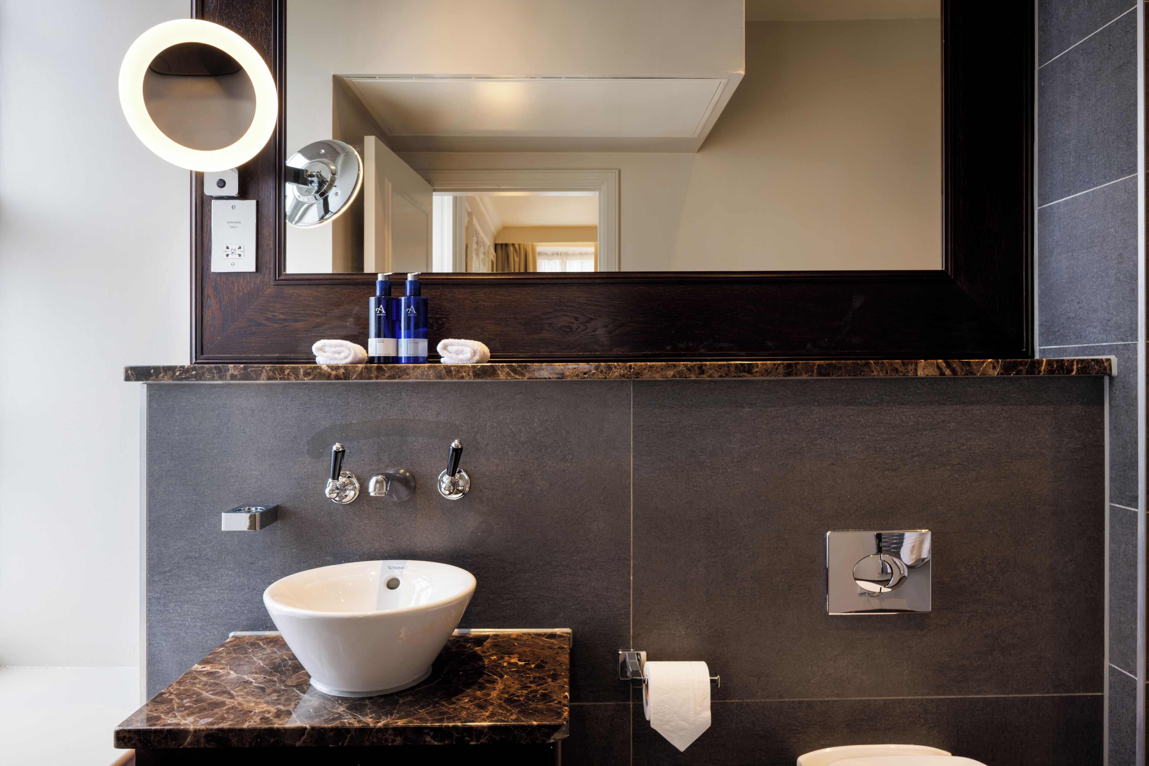 deluxe room, 1 queen bed | bathroom | shower, designer toiletries, hair dryer, bathrobes