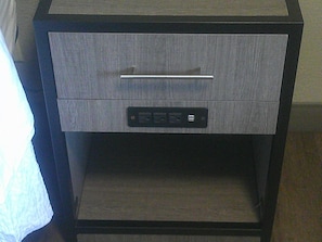 Desk, laptop workspace, blackout drapes, free cribs/infant beds