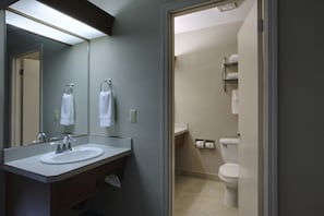 Executive Suite, 2 Queen Beds (Mini, Remodeled) | Bathroom | Combined shower/tub, eco-friendly toiletries, hair dryer, towels