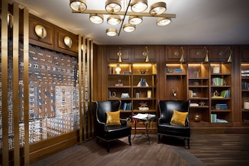 Hotel entrance and lobby at Hilton Boston Park Plaza