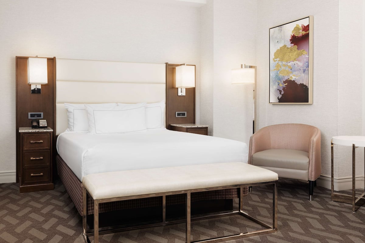 Suíte estúdio, 1 cama Queen e sofá-cama | 1 quarto, roupas de cama antialérgicas, cofres nos quartos