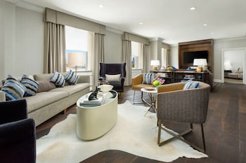 Presidential Suite, 1 Bedroom | Living area | 47-inch LCD TV with digital channels at Hilton Boston Park Plaza