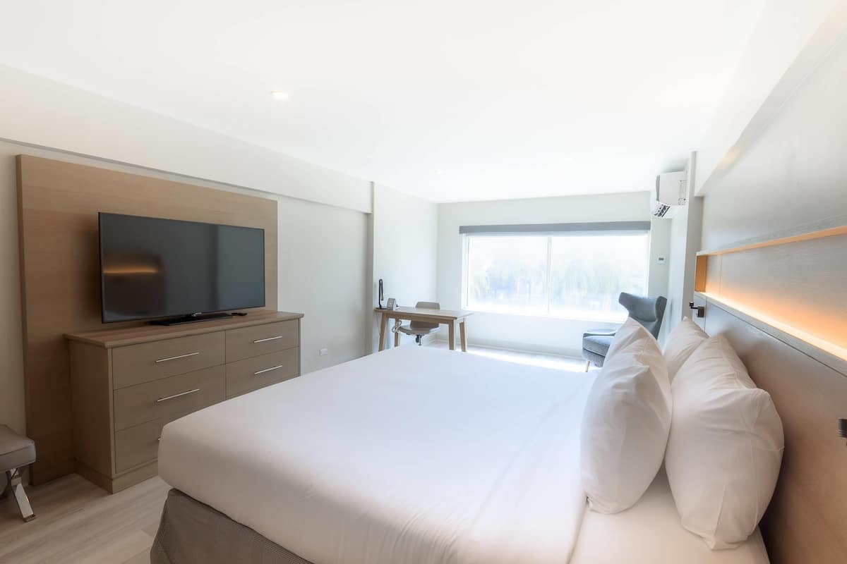 Hypo-allergenic bedding, in-room safe, desk, laptop workspace