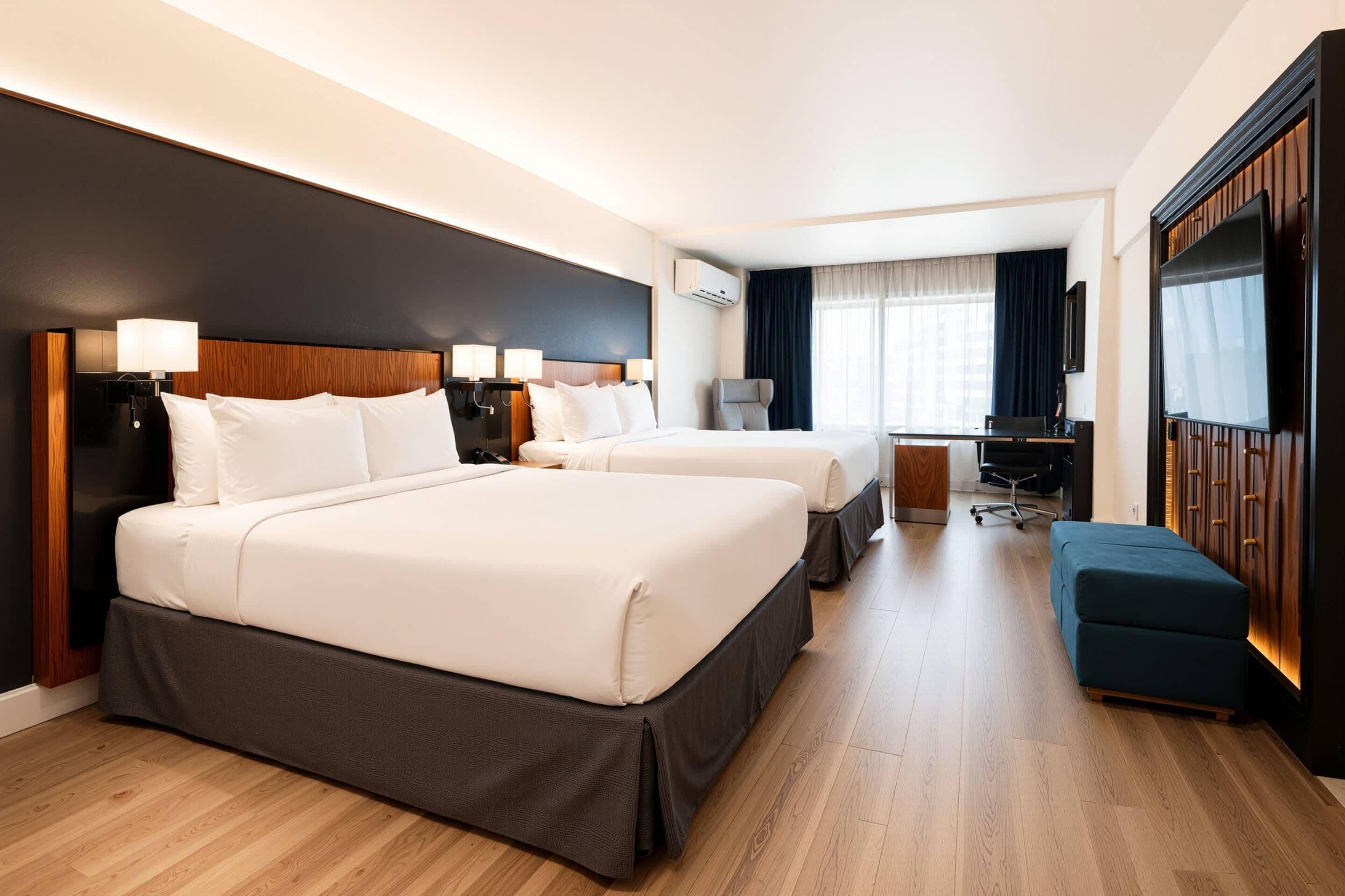 Premium Room, 2 Double Beds, Non Smoking | Hypo-allergenic bedding, in-room safe, desk, laptop workspace
