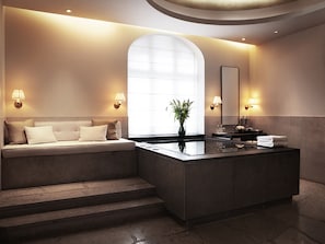 Couples treatment rooms, sauna, steam room, body treatments, body wraps