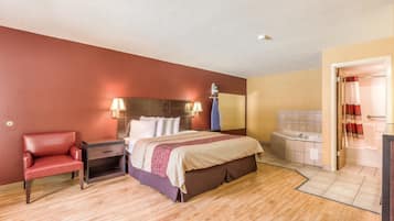 Superior Room, 1 King Bed, Non Smoking, Jetted Tub | Desk, laptop workspace, iron/ironing board, free cribs/infant beds