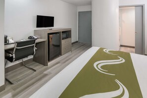 Desk, blackout drapes, iron/ironing board, free WiFi