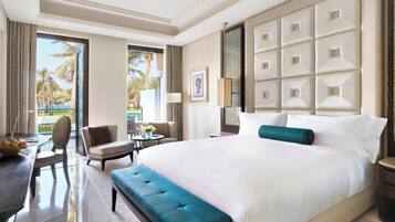 Premium bedding, down comforters, Select Comfort beds, minibar