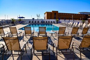 Seasonal outdoor pool, open 9:00 AM to 9:00 PM, cabanas (surcharge)