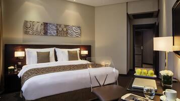 Premium bedding, down duvets, minibar, in-room safe