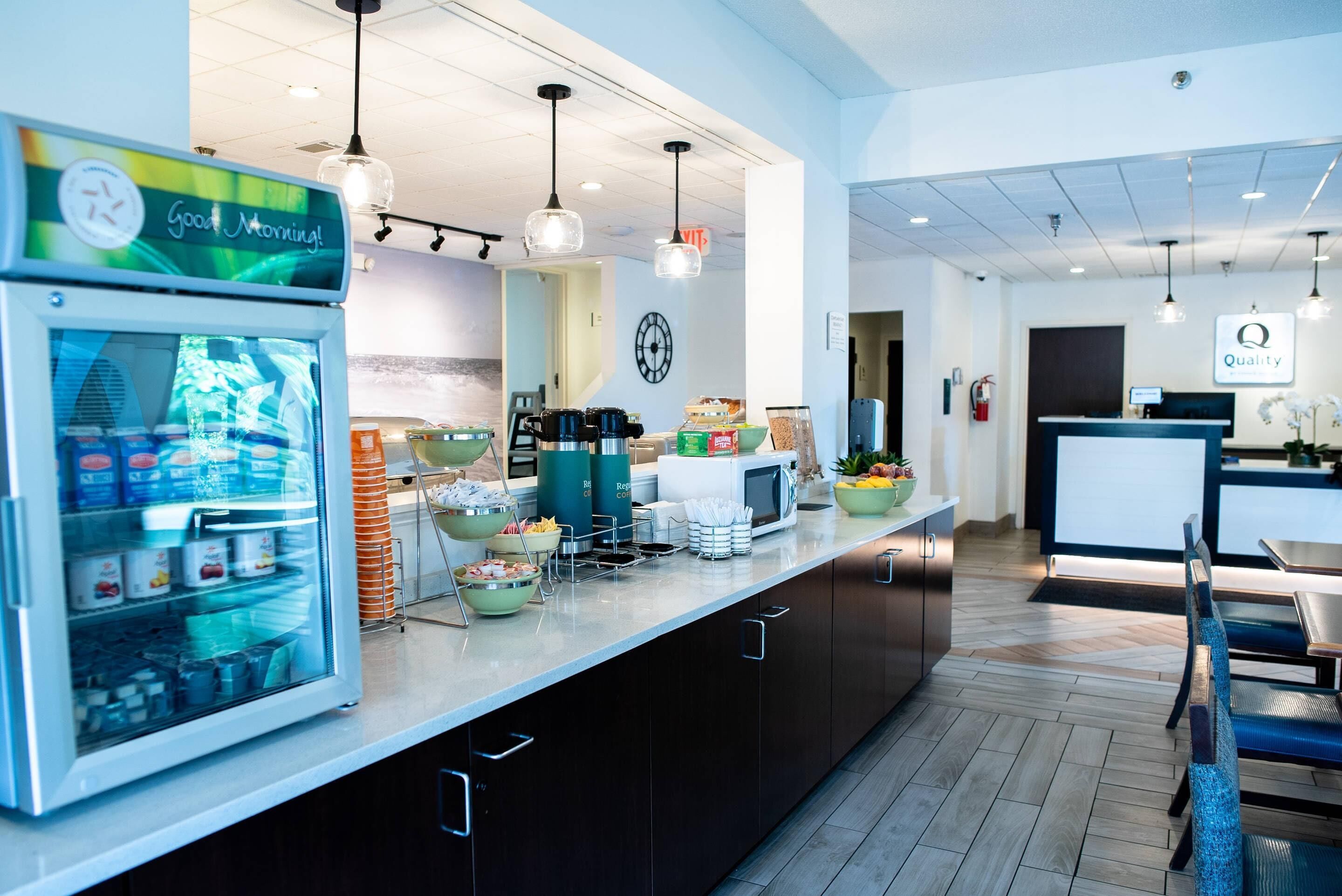 Free daily self-service breakfast 