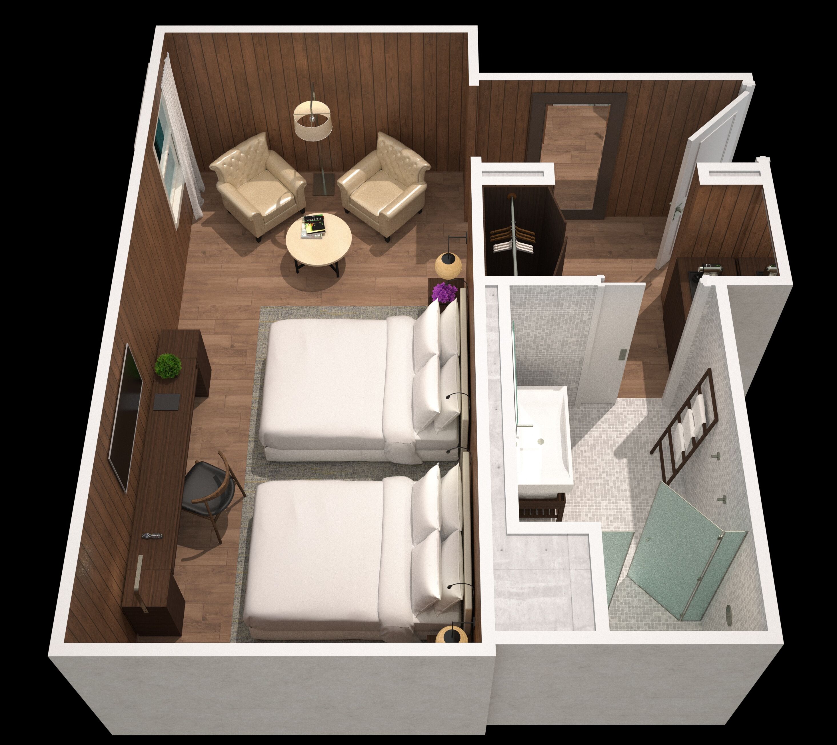 loft, 2 double beds | floor plan