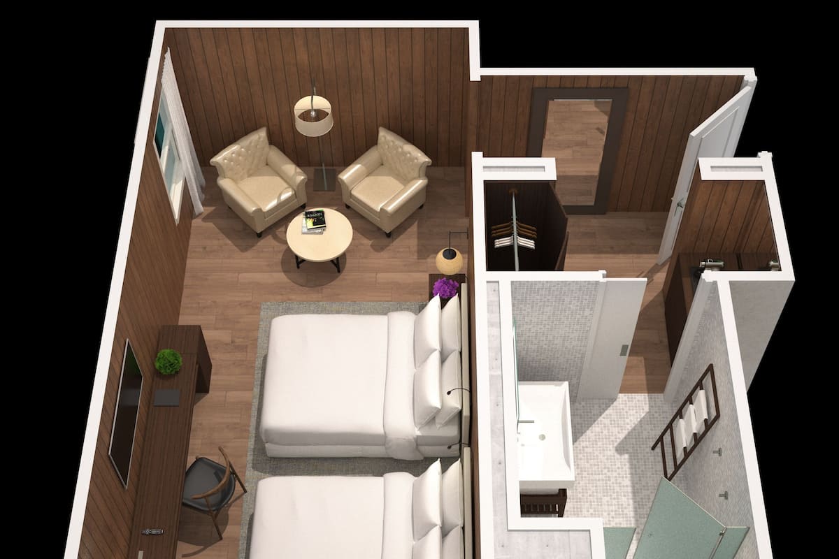 Loft, 2 Twin Beds | Floor plan