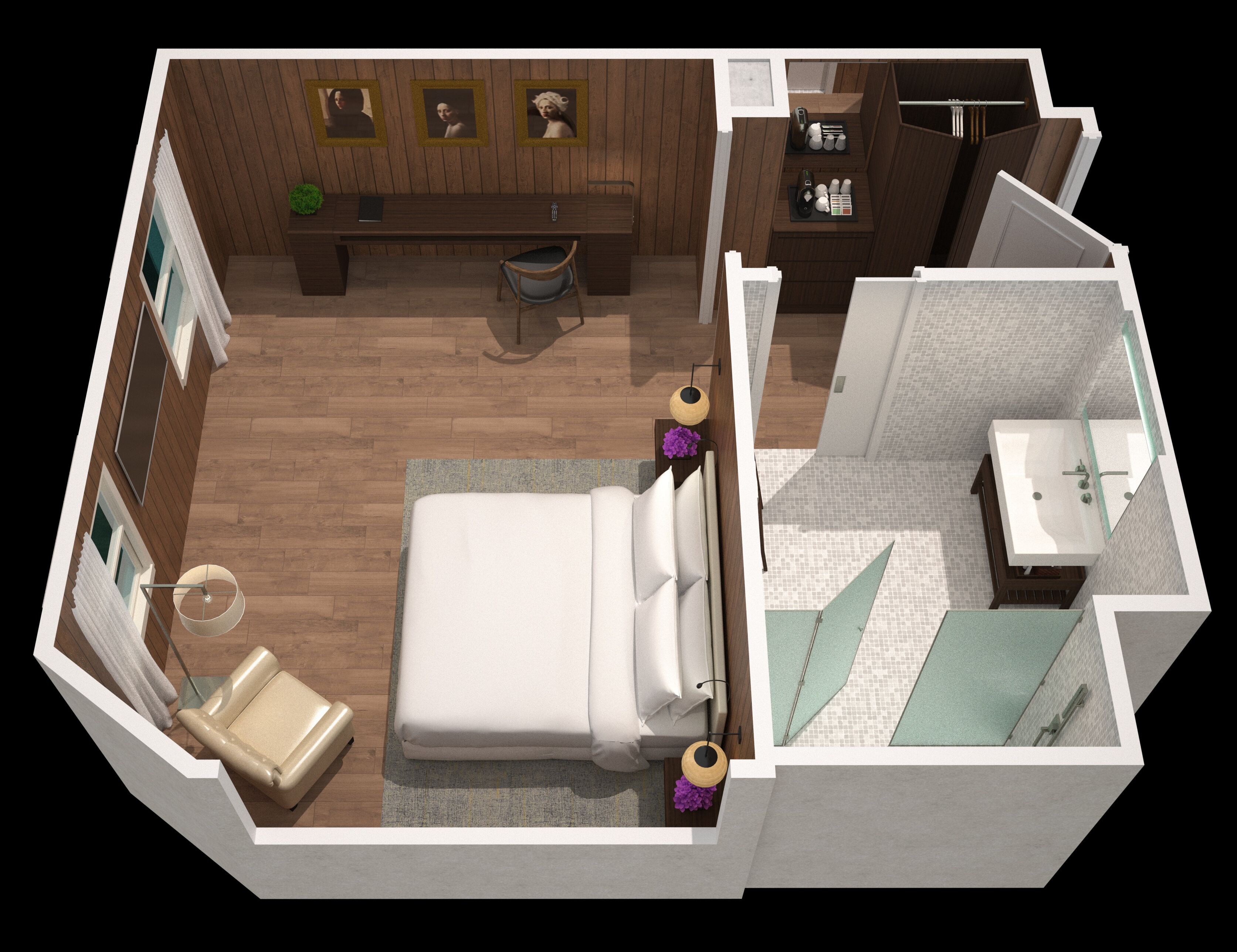 deluxe room, 1 king bed | floor plan