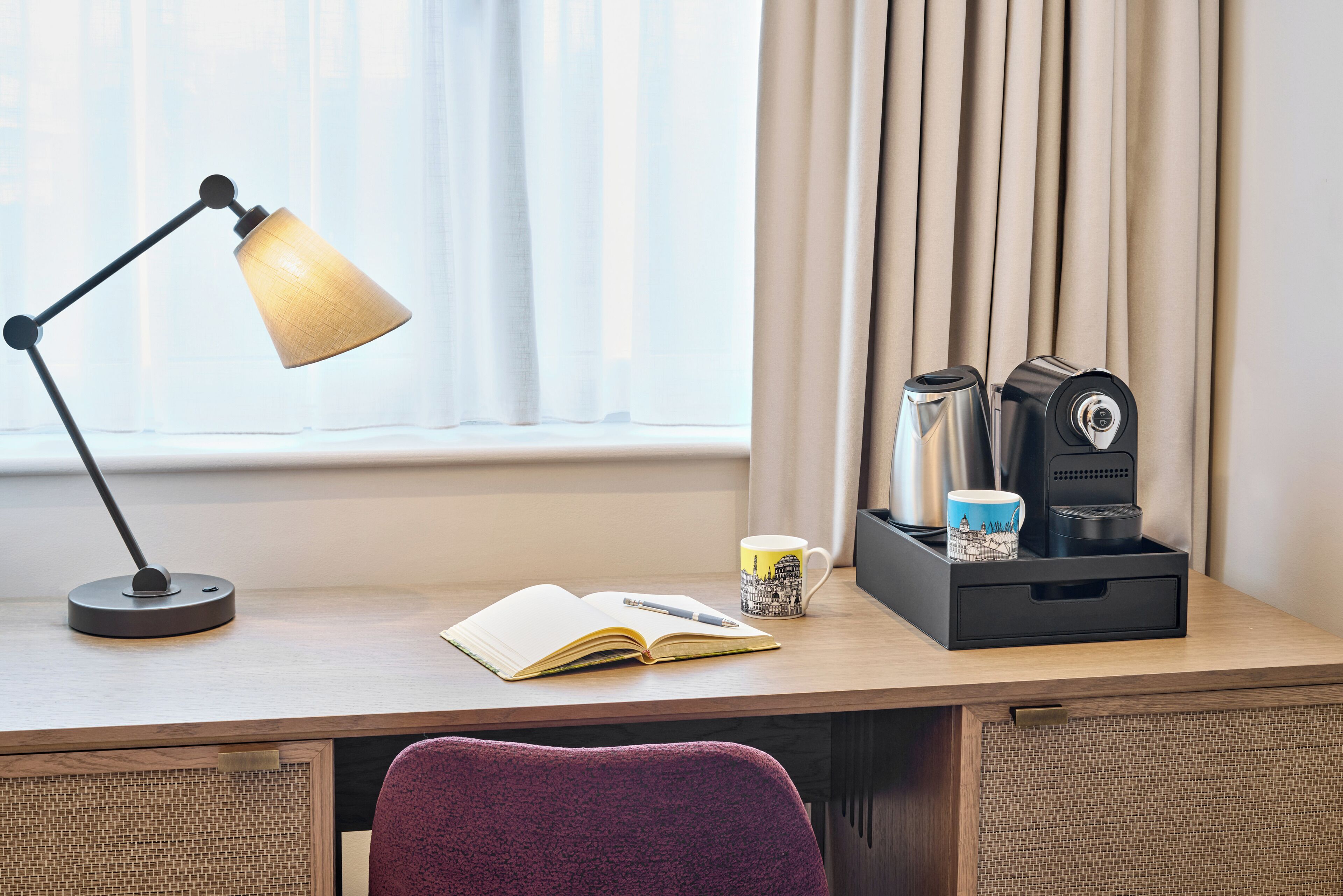 Egyptian cotton sheets, premium bedding, in-room safe, desk