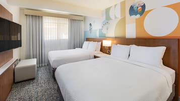 Hypo-allergenic bedding, down comforters, in-room safe