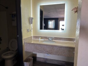 Room, 2 Queen Beds, Non Smoking | Bathroom | Combined shower/tub, hydromassage showerhead, hair dryer, towels