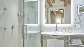 Rainfall showerhead, free toiletries, hair dryer, bidet
