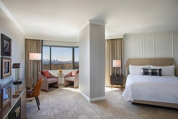 In-room safe, desk, laptop workspace, blackout drapes at JW Marriott Atlanta Buckhead